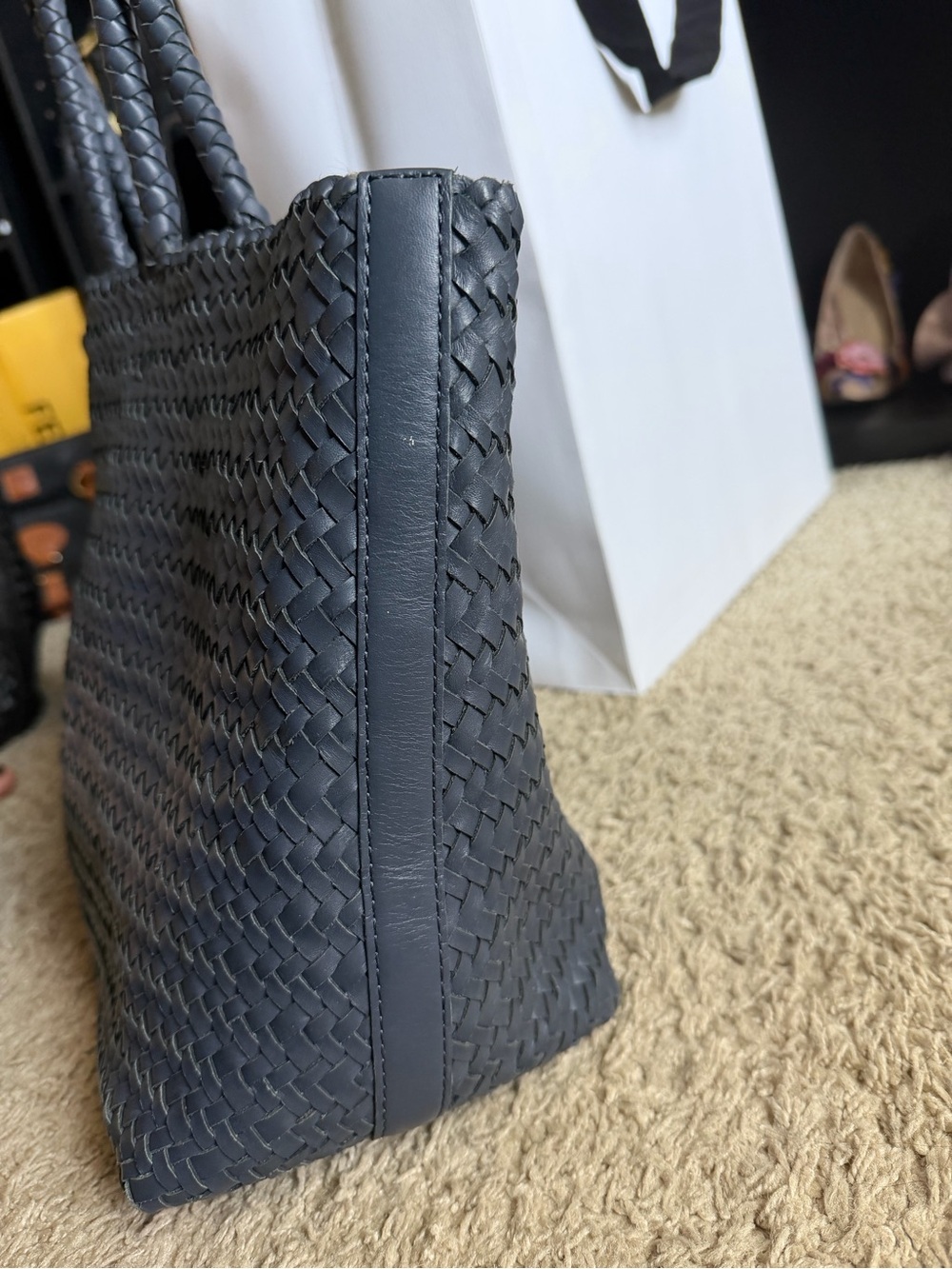 Madewell The Signature Woven Tote Leather Shoulder Handbag - Picture 6 of 15